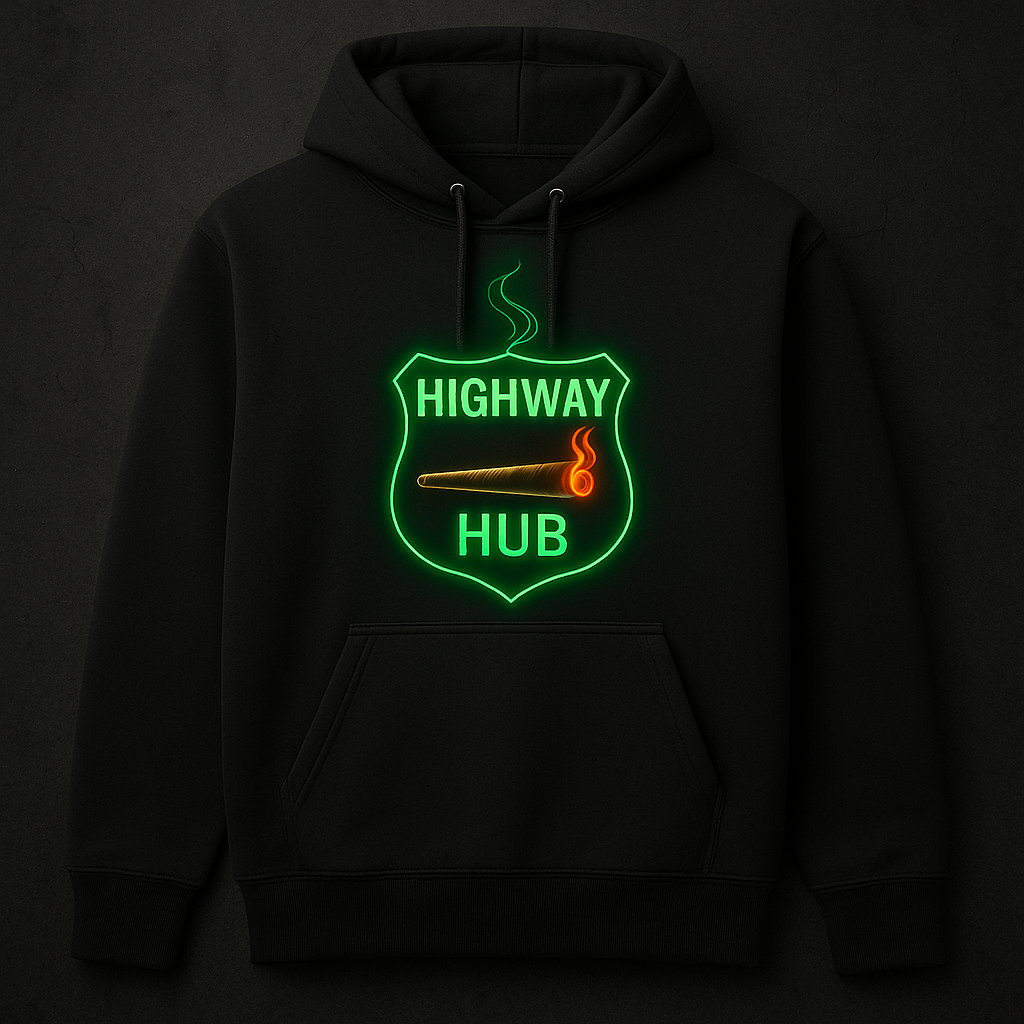 🔥 Highway Hub Premium Cotton Hoodie — Neon Drip Edition 🛣️💚