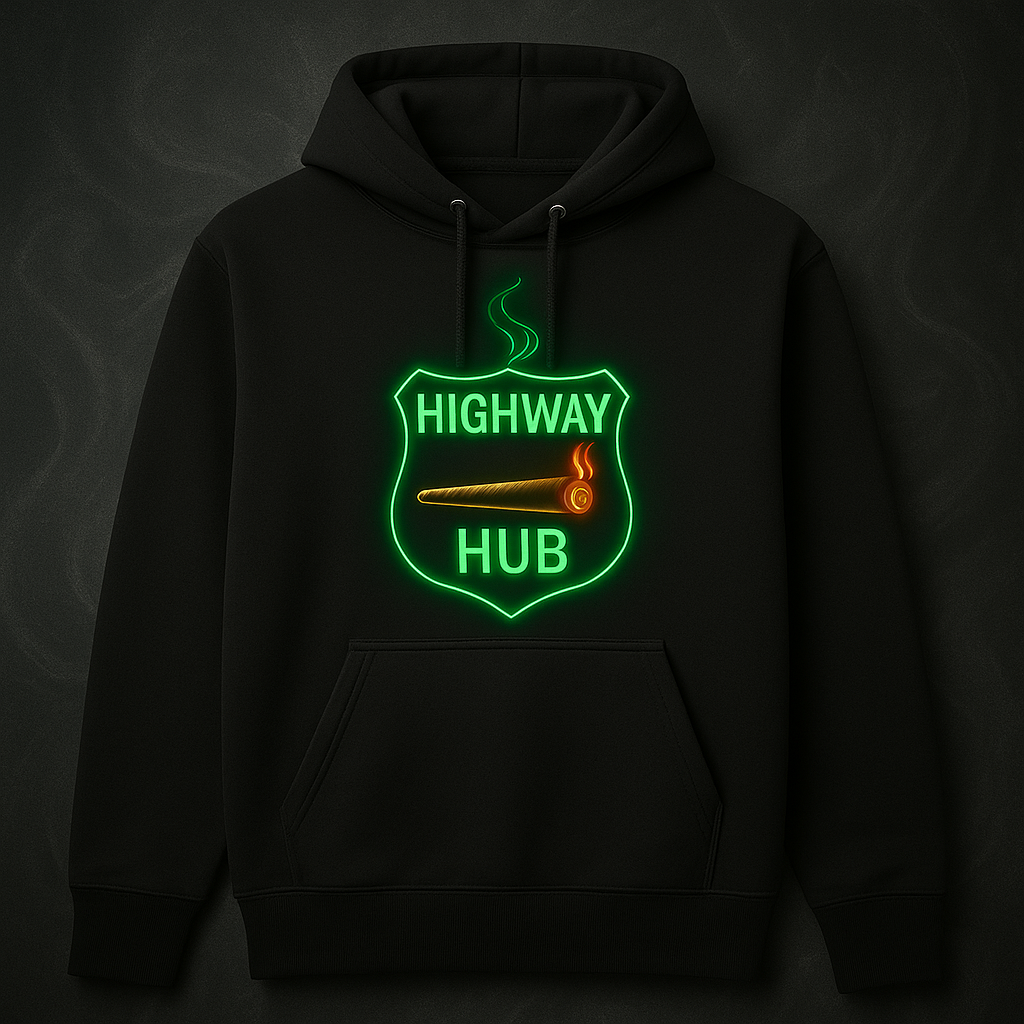 🔥 Highway Hub Premium Cotton Hoodie — Neon Drip Edition 🛣️💚