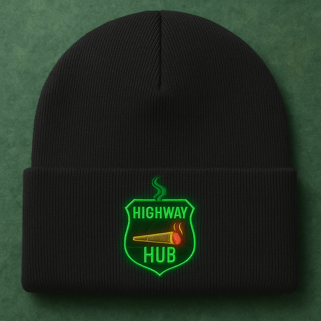 🧢🔥Highway Hub Neon Glow Winter Beanie ❄️💨 (Black Edition)