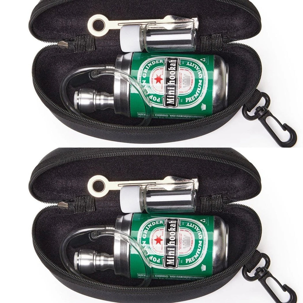 🔥🟢 2-Pack Mini Metal “Beer Can” Water Pipes 🍺💨 (4.5