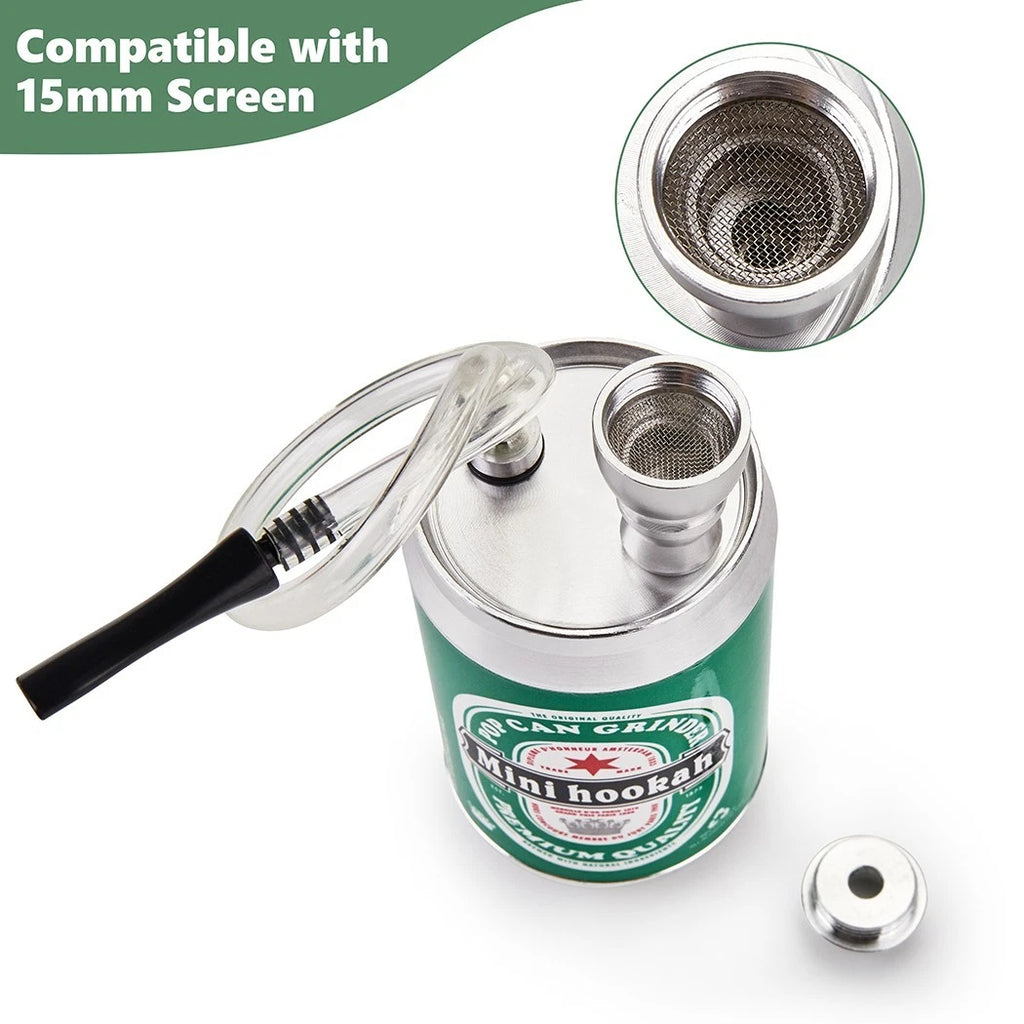 🔥🟢 2-Pack Mini Metal “Beer Can” Water Pipes 🍺💨 (4.5