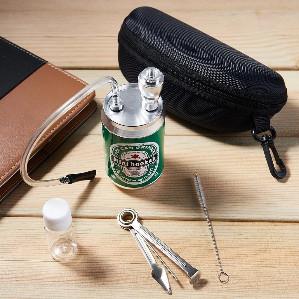 🔥🟢 2-Pack Mini Metal “Beer Can” Water Pipes 🍺💨 (4.5