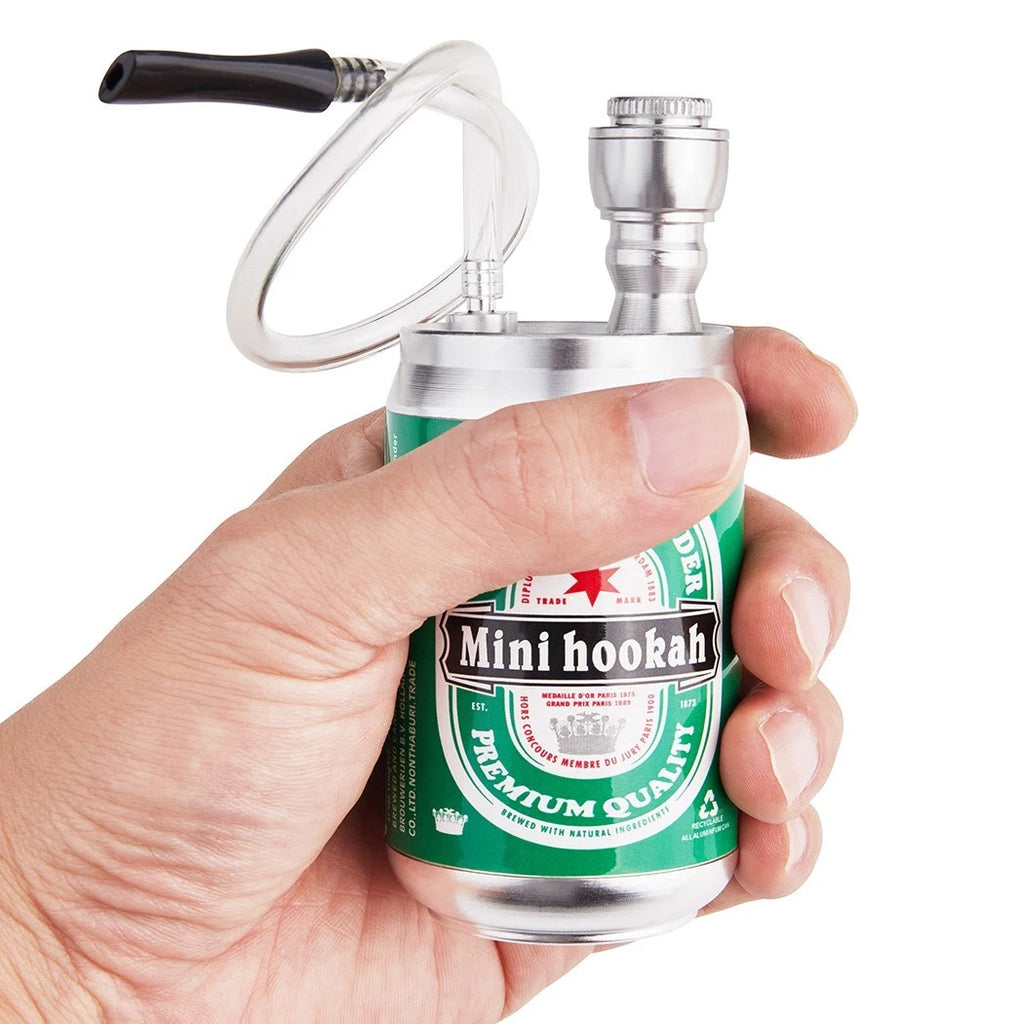 🔥🟢 2-Pack Mini Metal “Beer Can” Water Pipes 🍺💨 (4.5