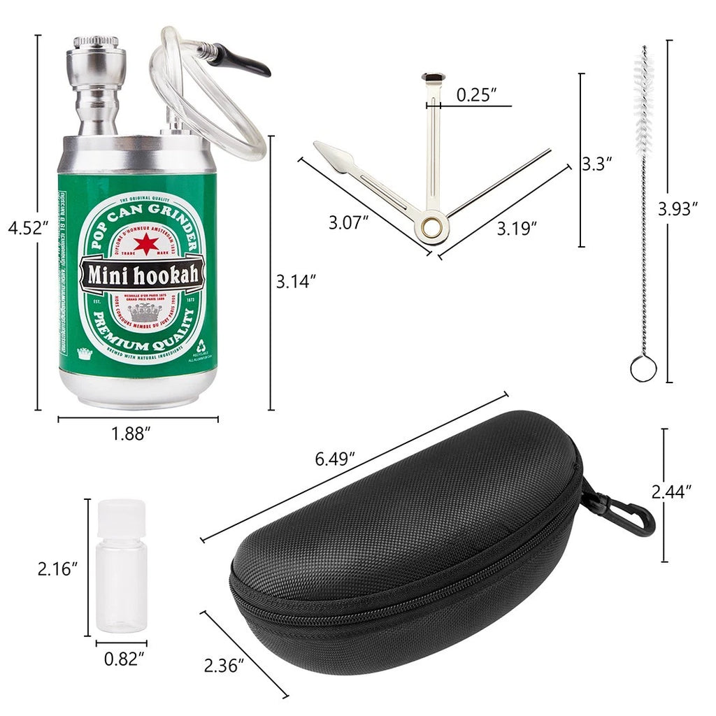 🔥🟢 2-Pack Mini Metal “Beer Can” Water Pipes 🍺💨 (4.5