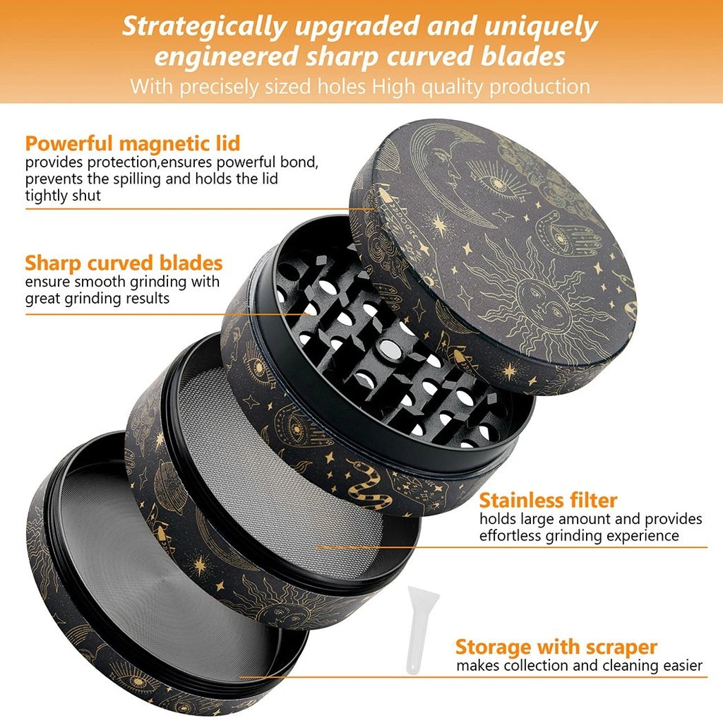 🔮✨ Tarot Edition Rolling Tray Set 🔥 (Tray + Grinder + Electric Lighter Combo Kit)