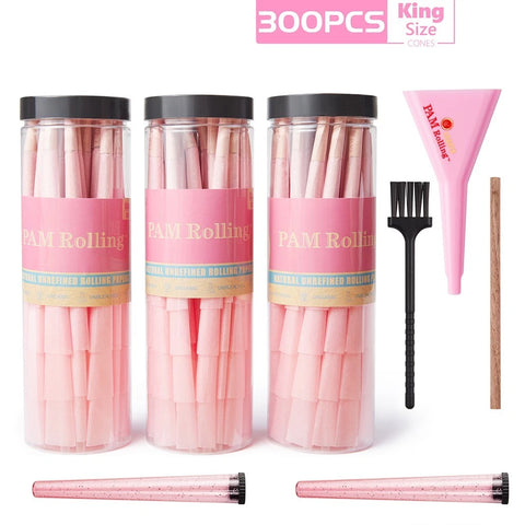 🔥🌿 100 or 300-Pack King Size Pre-Rolled Cones 🍃 (W-Tips + Loader + Tubes Kit)
