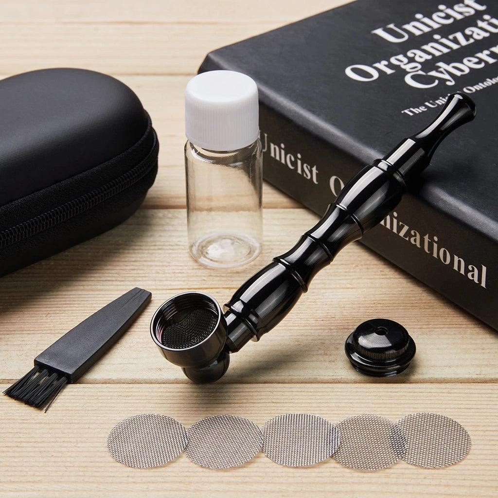 🌈🖤 2-Pack Metal Detachable Smoking Pipes 🔧💨 (4.3