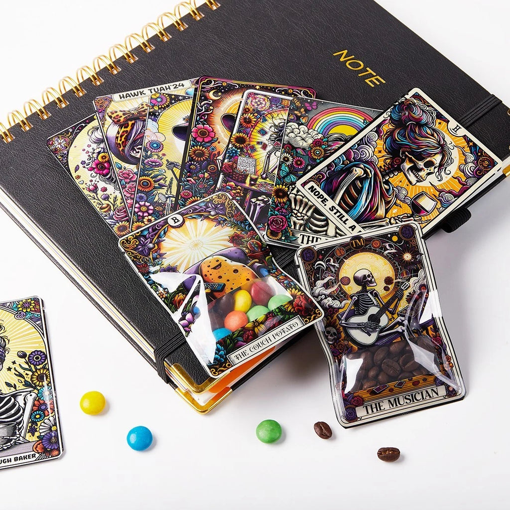 100-Pack Smell-Proof Mylar Bags – 7×10cm Resealable Zip Lock with Skull Designs 💀✨